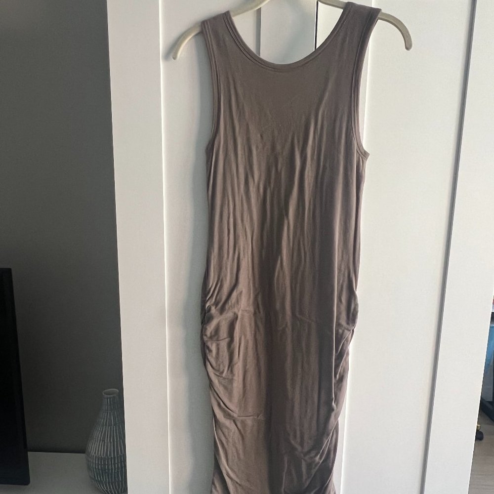 Aritzia Community Midi Bodycon Dress w/ Tapering Brown/Tan (XS)